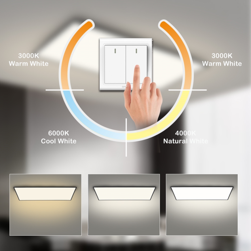 Brilagi - SLIMFRAME LED-kattovalaisin 80 W 230 V 120 x 60 cm 3000/4000/6000 K musta