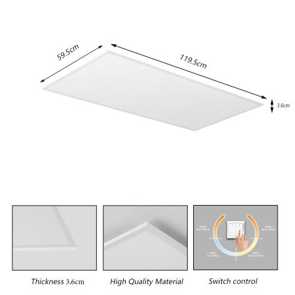 Brilagi - SLIMFRAME LED-kattovalaisin LED/80W/230V 120x60 cm 3000/4000/6000K valkoinen