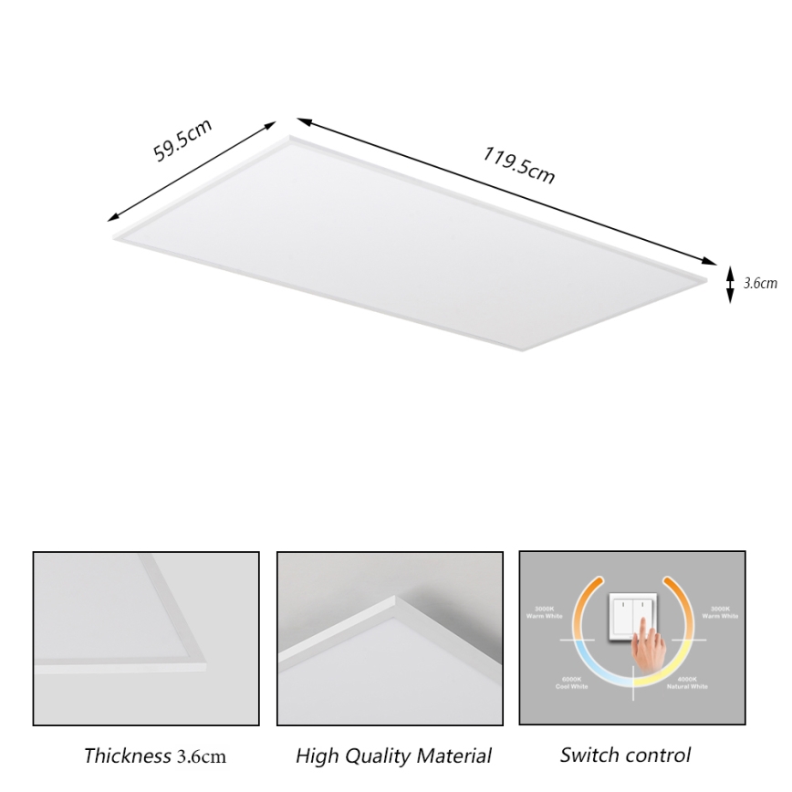 Brilagi - SLIMFRAME LED-kattovalaisin LED/80W/230V 120x60 cm 3000/4000/6000K valkoinen