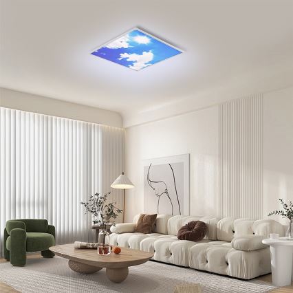 Brilagi - LED-kattovalaisin SLIMFRAME SKY LED/58W/230V 60x60 cm hopea/sininen