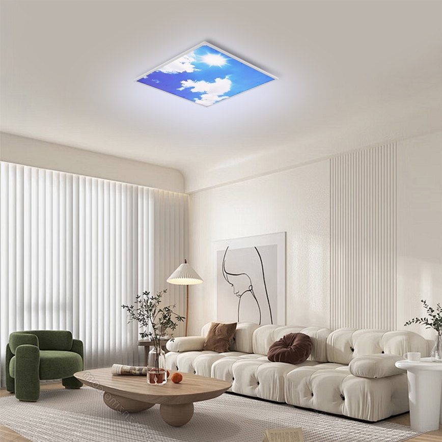 Brilagi - LED-kattovalaisin SLIMFRAME SKY LED/58W/230V 60x60 cm hopea/sininen