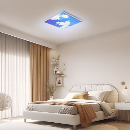 Brilagi - LED-kattovalaisin SLIMFRAME SKY LED/58W/230V 60x60 cm hopea/sininen