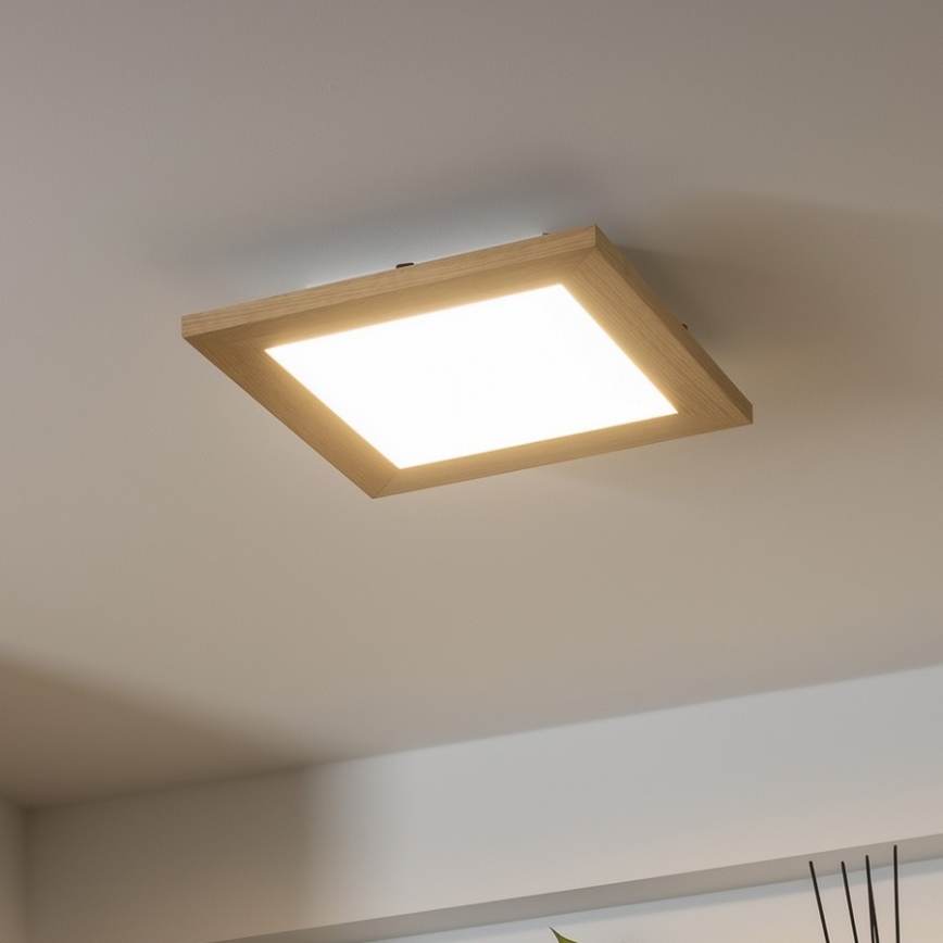 Brilagi - LED-kattovalaisin SLIMFRAME WOOD LED/25W/230V 34x34 cm ruskea