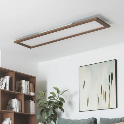 Brilagi - LED-kattovalaisin SLIMFRAME WOOD LED/58W/230V 124x34 cm tummanruskea