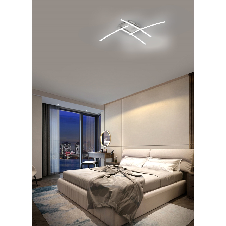 Brilagi - LED-kattovalaisin STRIPES LED/32W/230V 69x69 cm hopea