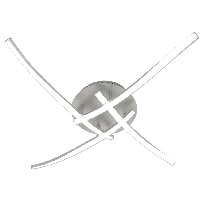 Brilagi - STRIPES LED - 32 W LED-kattovalaisin 230 V 60×60 cm, hopea