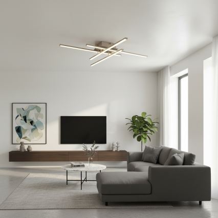 Brilagi - LED-kattovalaisin STRIPES LED/37W/230V 68x68 cm hopea