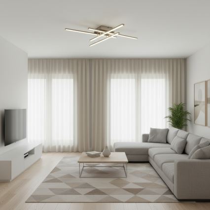 Brilagi - LED-kattovalaisin STRIPES LED/37W/230V 68x68 cm hopea