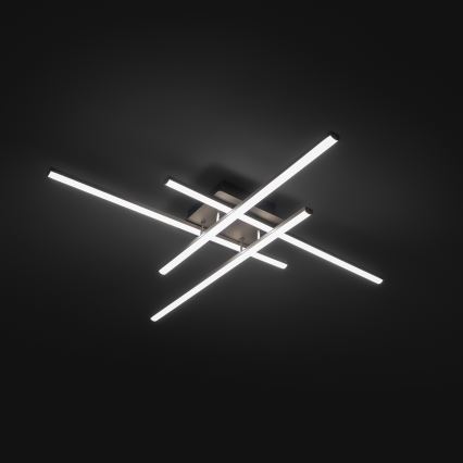 Brilagi - LED-kattovalaisin STRIPES LED/37W/230V 68x68 cm hopea