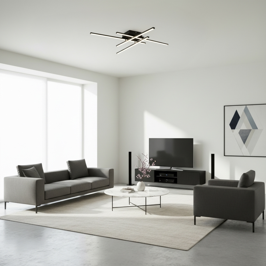 Brilagi - LED-kattovalaisin STRIPES LED/37W/230V 68x68 cm musta