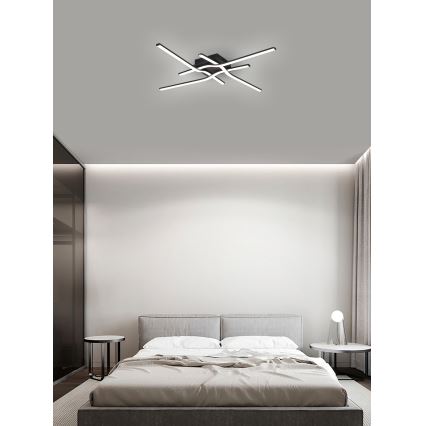 Brilagi - LED-kattovalaisin STRIPES LED/38W/230V 68x68 cm musta