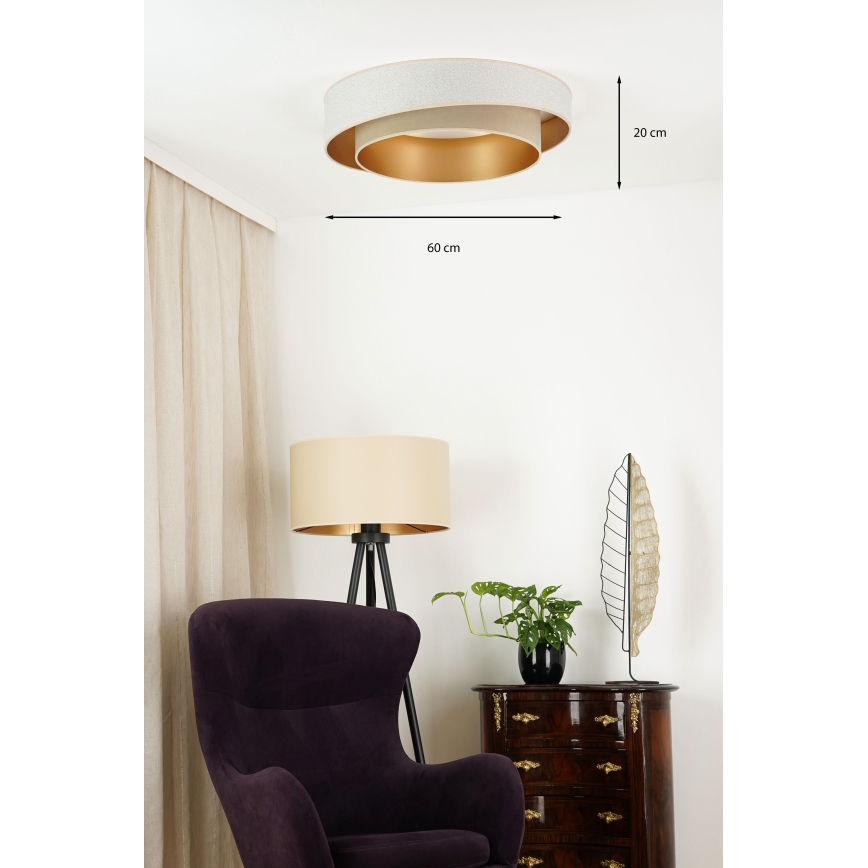 Brilagi - LED-kattovalaisin VEGAS SHINE LED/24W/230V halkaisija 60 cm beige/kerma