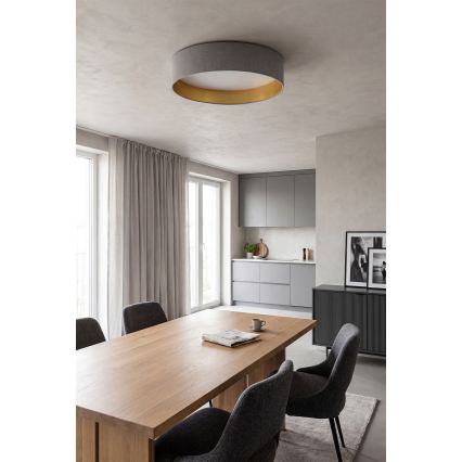 Brilagi - LED-kattovalaisin VELVET SIMPLE LED/24W/230V 3000K Ø 45 cm harmaa/kulta