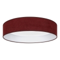 Brilagi - LED-kattovalaisin VELVET SIMPLE LED/24W/230V 3000K halkaisija 45 cm viininpunainen