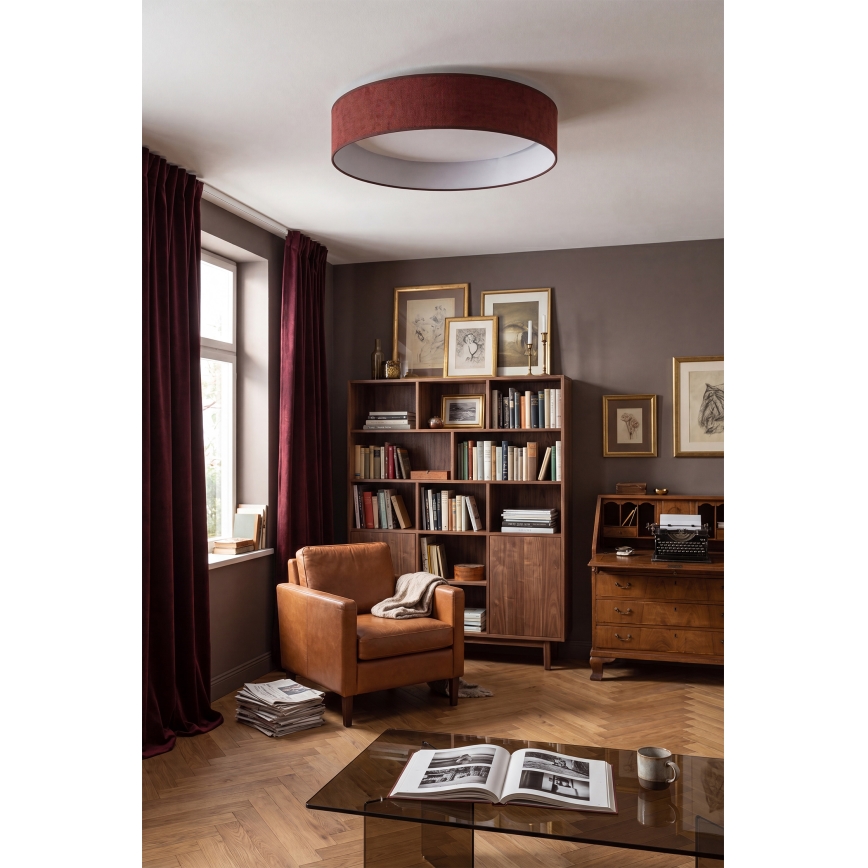 Brilagi - LED-kattovalaisin VELVET SIMPLE LED/24W/230V 3000K halkaisija 45 cm viininpunainen