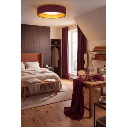Brilagi - LED-kattovalaisin VELVET SIMPLE LED/24W/230V 3000K Ø 45 cm viininpunainen/kultainen