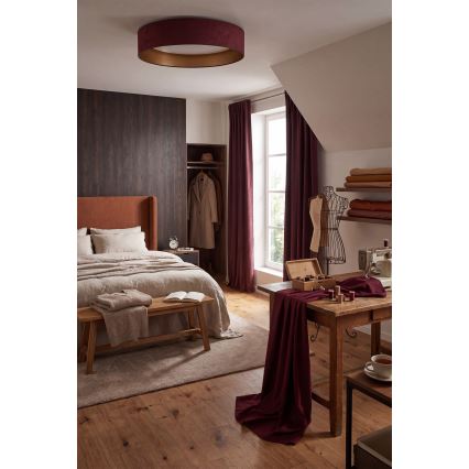 Brilagi - LED-kattovalaisin VELVET SIMPLE LED/24W/230V 3000K Ø 45 cm viininpunainen/kultainen