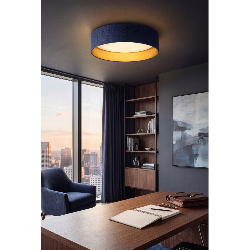 Brilagi - LED-kattovalaisin VELVET SIMPLE LED/24W/230V 3000K halkaisija 45 cm sininen/kultainen