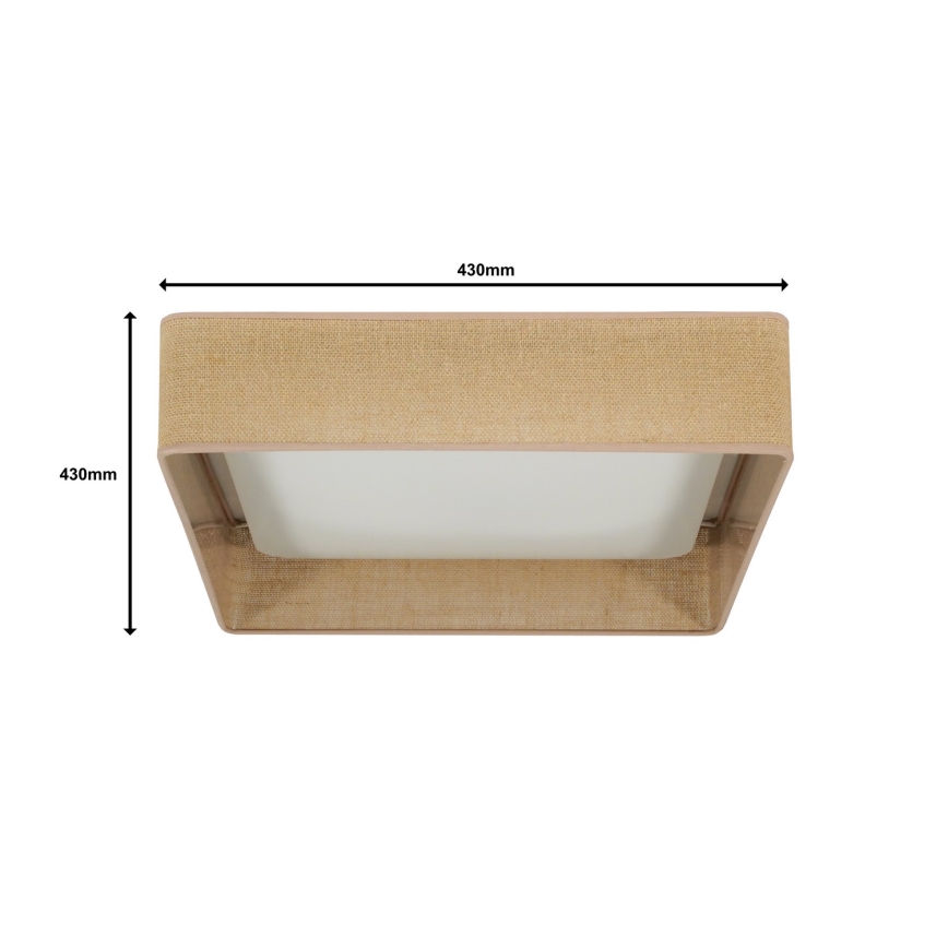 Brilagi - LED-kattovalaisin VELVET SQUARE LED/24W/230V 43x43 cm ruskea