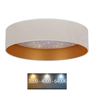 Brilagi - LED Kattovalaisin VELVET STAR LED/24W/230V d. 40 cm 3000K/4000K/6400K kermainen/kultainen