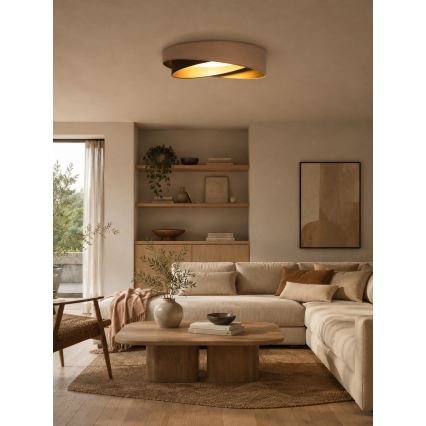 BRILAGI - LED-kattovalaisin VELVET TWIST LED/24W/230V 4000K halkaisija 55 cm beige/ruskea/kultainen