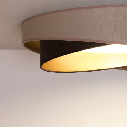 BRILAGI - LED-kattovalaisin VELVET TWIST LED/24W/230V 4000K halkaisija 55 cm beige/ruskea/kultainen