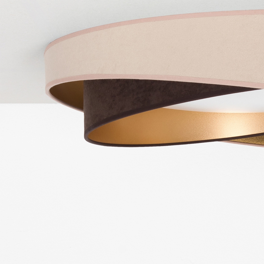 BRILAGI - LED-kattovalaisin VELVET TWIST LED/24W/230V 4000K halkaisija 55 cm beige/ruskea/kultainen