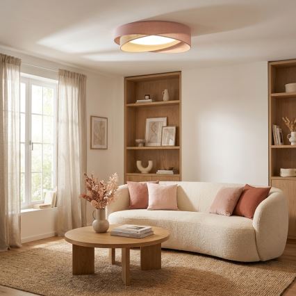 BRILAGI - LED-kattovalaisin VELVET TWIST LED/24W/230V 4000K, halkaisija 55 cm, vaaleanpunainen/beige