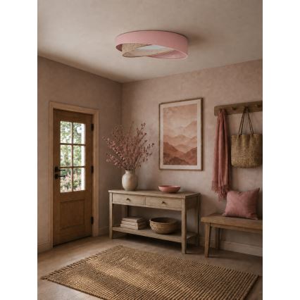 BRILAGI - LED-kattovalaisin VELVET TWIST LED/24W/230V 4000K, halkaisija 55 cm, vaaleanpunainen/beige