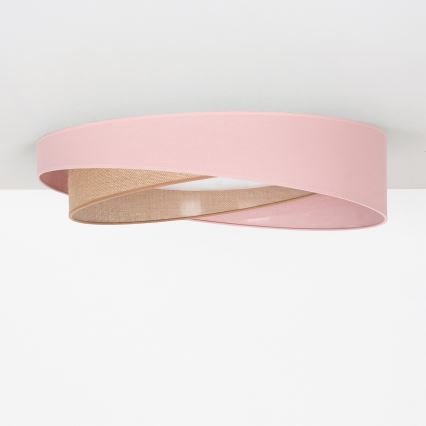 BRILAGI - LED-kattovalaisin VELVET TWIST LED/24W/230V 4000K, halkaisija 55 cm, vaaleanpunainen/beige