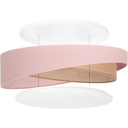BRILAGI - LED-kattovalaisin VELVET TWIST LED/24W/230V 4000K, halkaisija 55 cm, vaaleanpunainen/beige