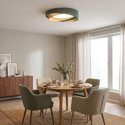 BRILAGI - LED-kattovalaisin VELVET TWIST LED/24W/230V 4000K, halkaisija 55 cm, vihreä/beige