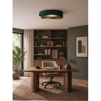 BRILAGI - LED-kattovalaisin VELVET TWIST LED/24W/230V 4000K halkaisija 55 cm vihreä/kultainen