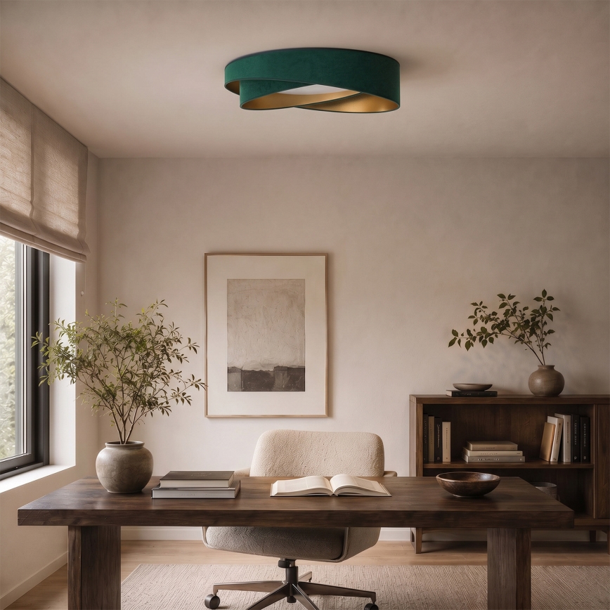 BRILAGI - LED-kattovalaisin VELVET TWIST LED/24W/230V 4000K halkaisija 55 cm vihreä/kultainen