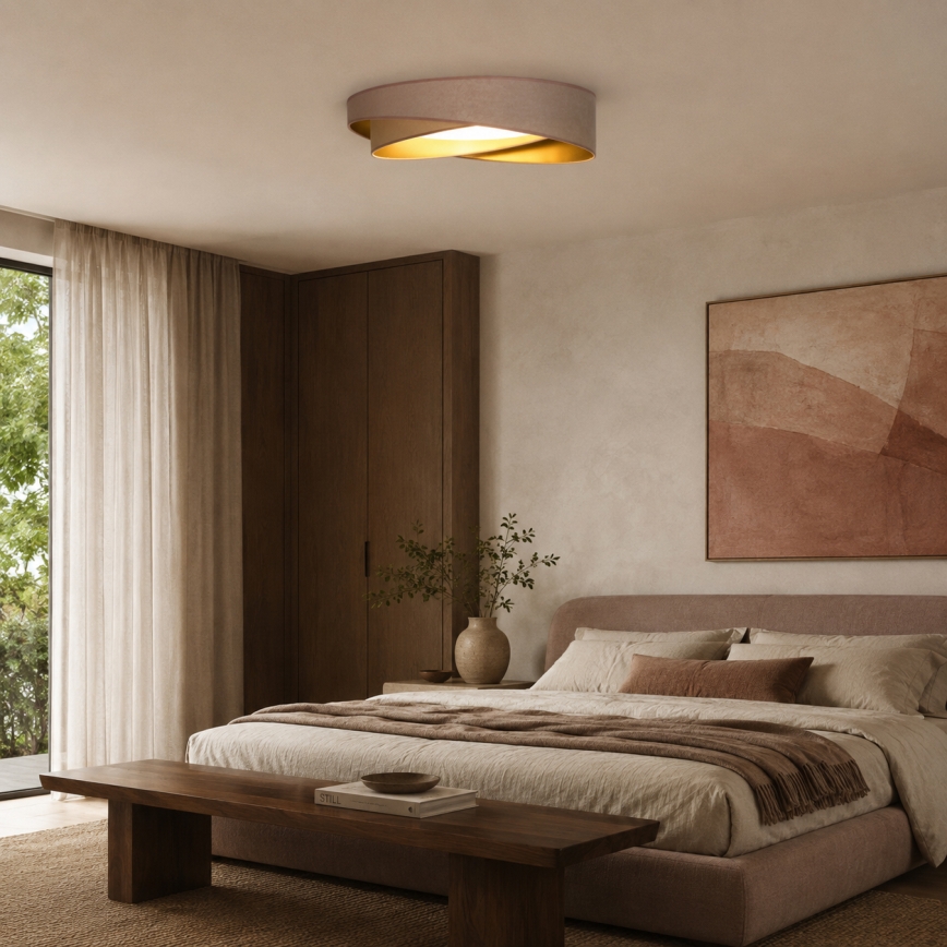 BRILAGI - LED-kattovalaisin VELVET TWIST LED/24W/230V 4000K halkaisija 55 cm beige/kulta