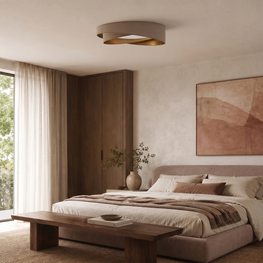 BRILAGI - LED-kattovalaisin VELVET TWIST LED/24W/230V 4000K halkaisija 55 cm beige/kulta
