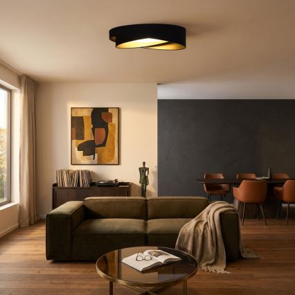 BRILAGI - LED-kattovalaisin VELVET TWIST LED/24W/230V 4000K halkaisija 55 cm musta/kulta