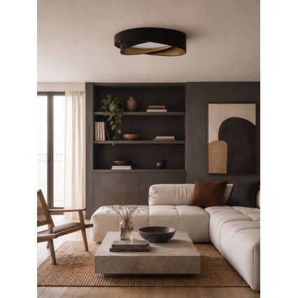 BRILAGI - LED-kattovalaisin VELVET TWIST LED/24W/230V 4000K halkaisija 55 cm musta/kulta