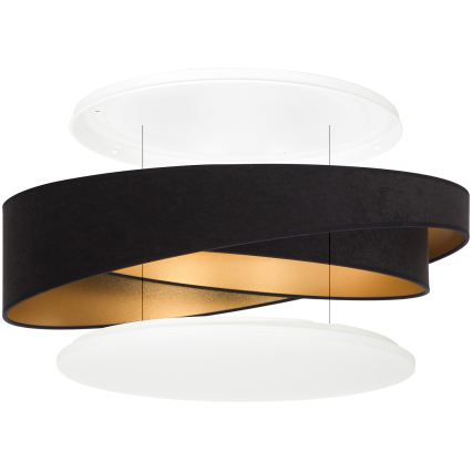 BRILAGI - LED-kattovalaisin VELVET TWIST LED/24W/230V 4000K halkaisija 55 cm musta/kulta