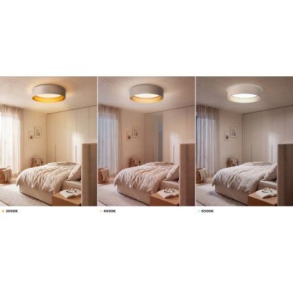 BRILAGI - LED-kattovalaisin VELVET VARI LED/24 W/230 V 3000/4000/6500 K halkaisija 45 cm kermanvärinen/kultainen