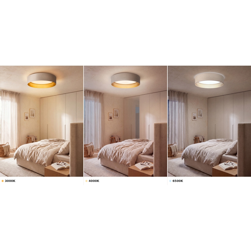 BRILAGI - LED-kattovalaisin VELVET VARI LED/24 W/230 V 3000/4000/6500 K halkaisija 45 cm kermanvärinen/kultainen