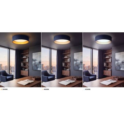 Brilagi - LED-kattovalaisin VELVET VARI LED/24W/230V 3000/4000/6500K Ø 45 cm sininen/kulta