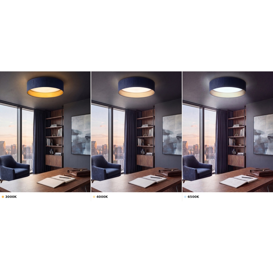 Brilagi - LED-kattovalaisin VELVET VARI LED/24W/230V 3000/4000/6500K Ø 45 cm sininen/kulta
