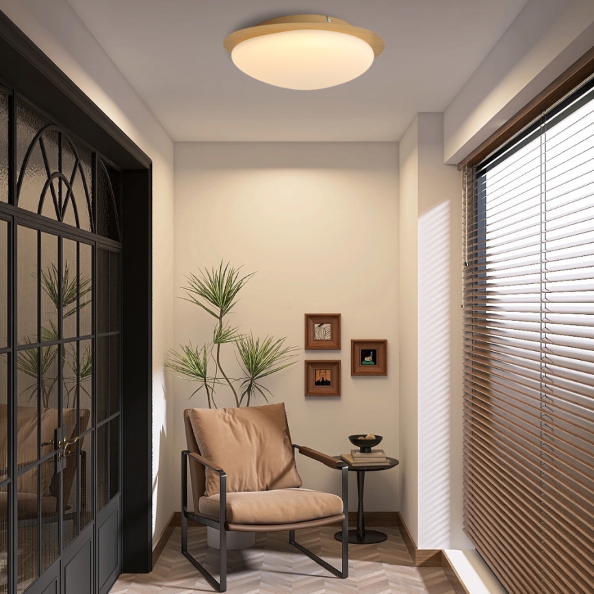 Brilagi - LED-kattovalaisin VISBY WOOD LED/18W/230V, Ø 38 cm, ruskea