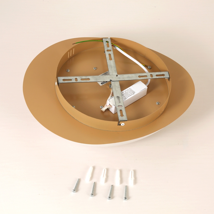 Brilagi - LED-kattovalaisin VISBY WOOD LED/18W/230V, Ø 38 cm, ruskea