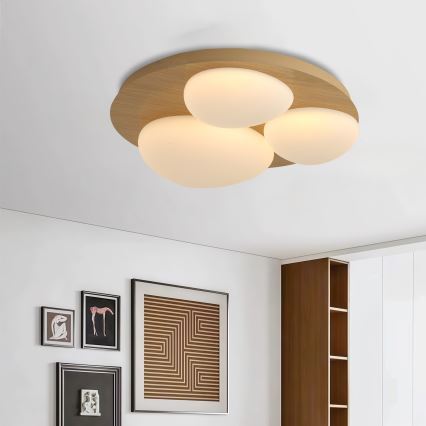 Brilagi - LED-kattovalaisin VISBY WOOD LED/36W/230V, halkaisija 50 cm, ruskea