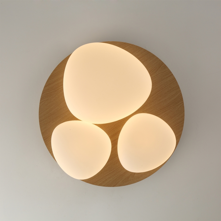 Brilagi - LED-kattovalaisin VISBY WOOD LED/36W/230V, halkaisija 50 cm, ruskea
