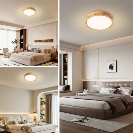 BRILAGI - WOODLINE LED -kattovalaisin LED/24W/230V 3000/4000/6000K tammi, halkaisija 30 cm