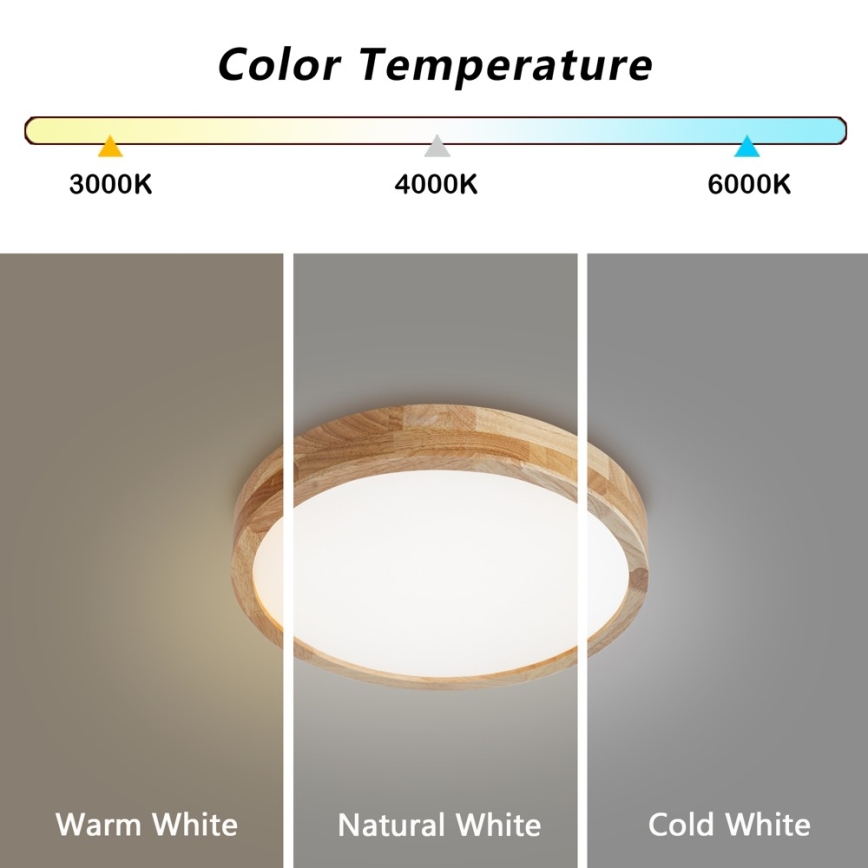 BRILAGI - WOODLINE LED -kattovalaisin LED/24W/230V 3000/4000/6000K tammi, halkaisija 30 cm