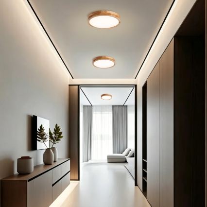 BRILAGI - WOODLINE LED -kattovalaisin LED/24W/230V 3000/4000/6000K tammi, halkaisija 30 cm